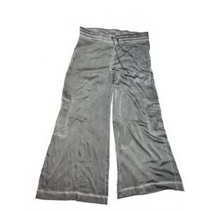 Darker Wavz Fader Wide Leg Draped Pants  Gray Satin Comfy PJ Dolls Kill